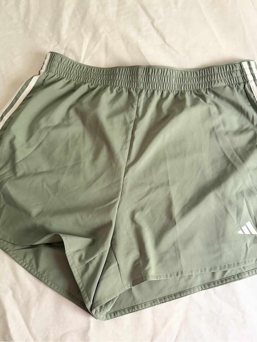 adidas Women’s 3-Stripes High-Rise Training Shorts Light Sage Green